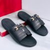 Black Leather Slippers Shopwice Black Slippers
