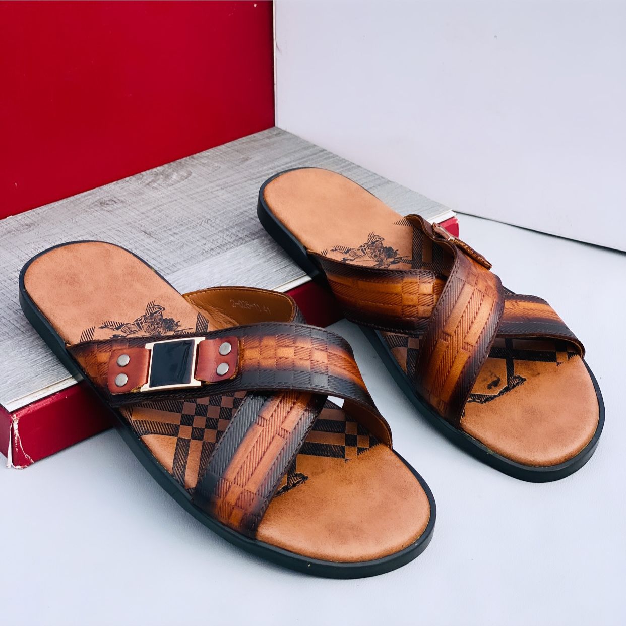 Brown Leather Slippers Shopwice Brown slippers