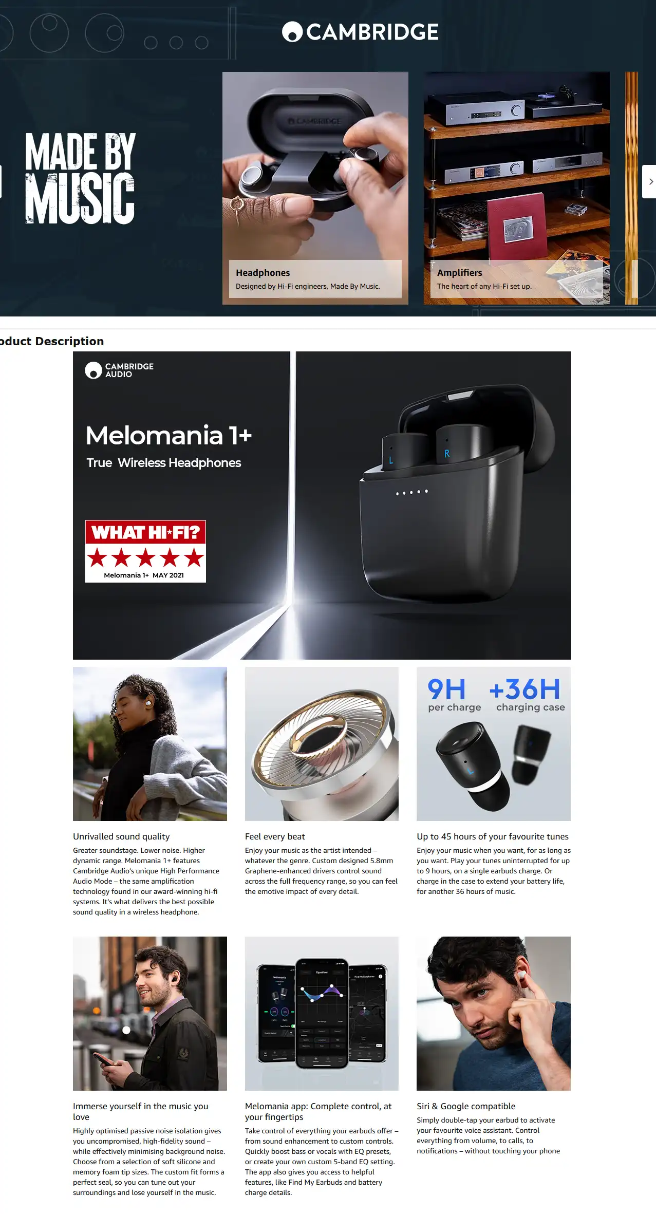 Cambridge Audio Melomania 1+ Earbuds,