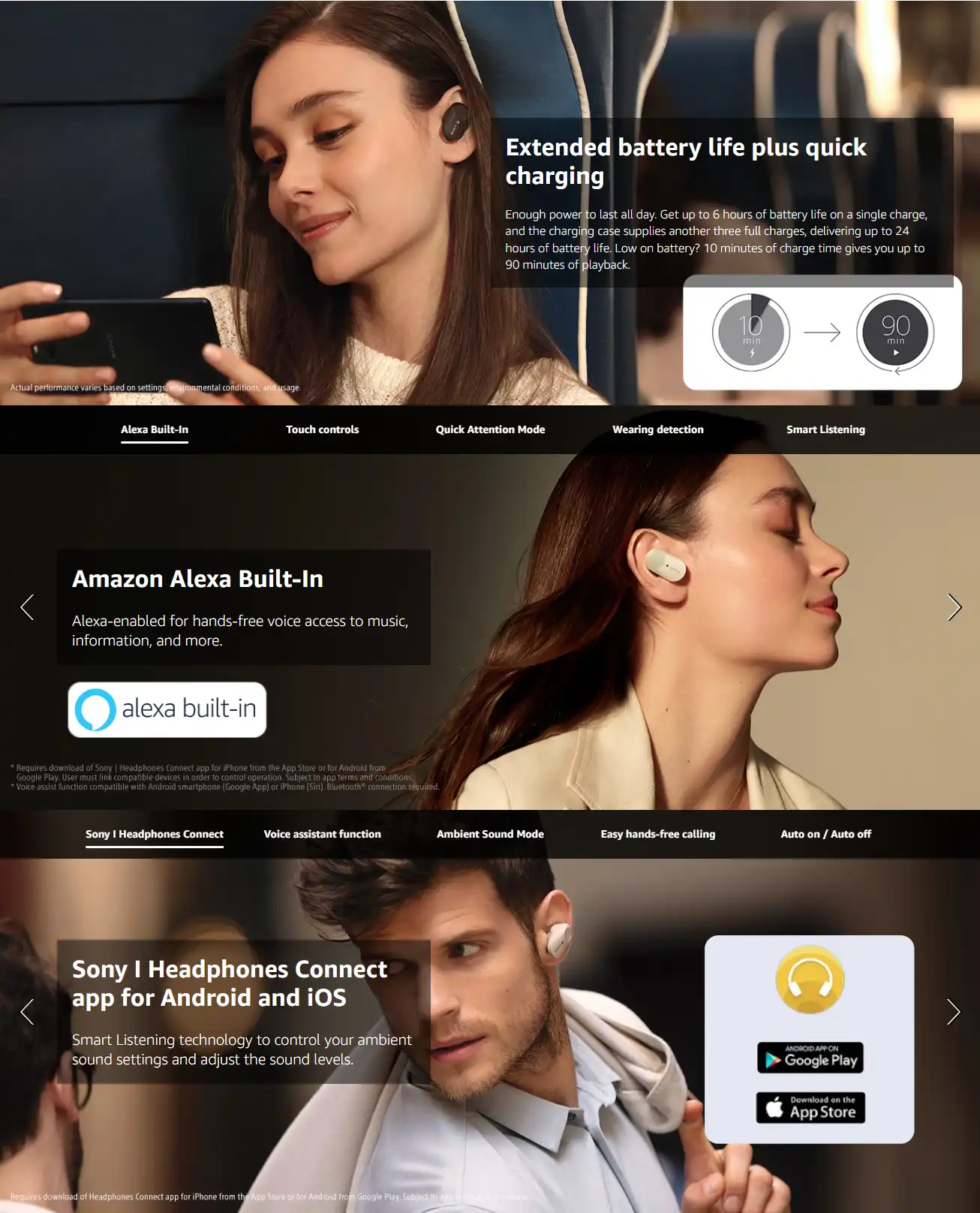 Sony WF-1000XM3 Industry Leading Noise Canceling Truly Wireless Earbuds Headset/Headphones with AlexaVoice Control And Mic For Phone Call, Black 