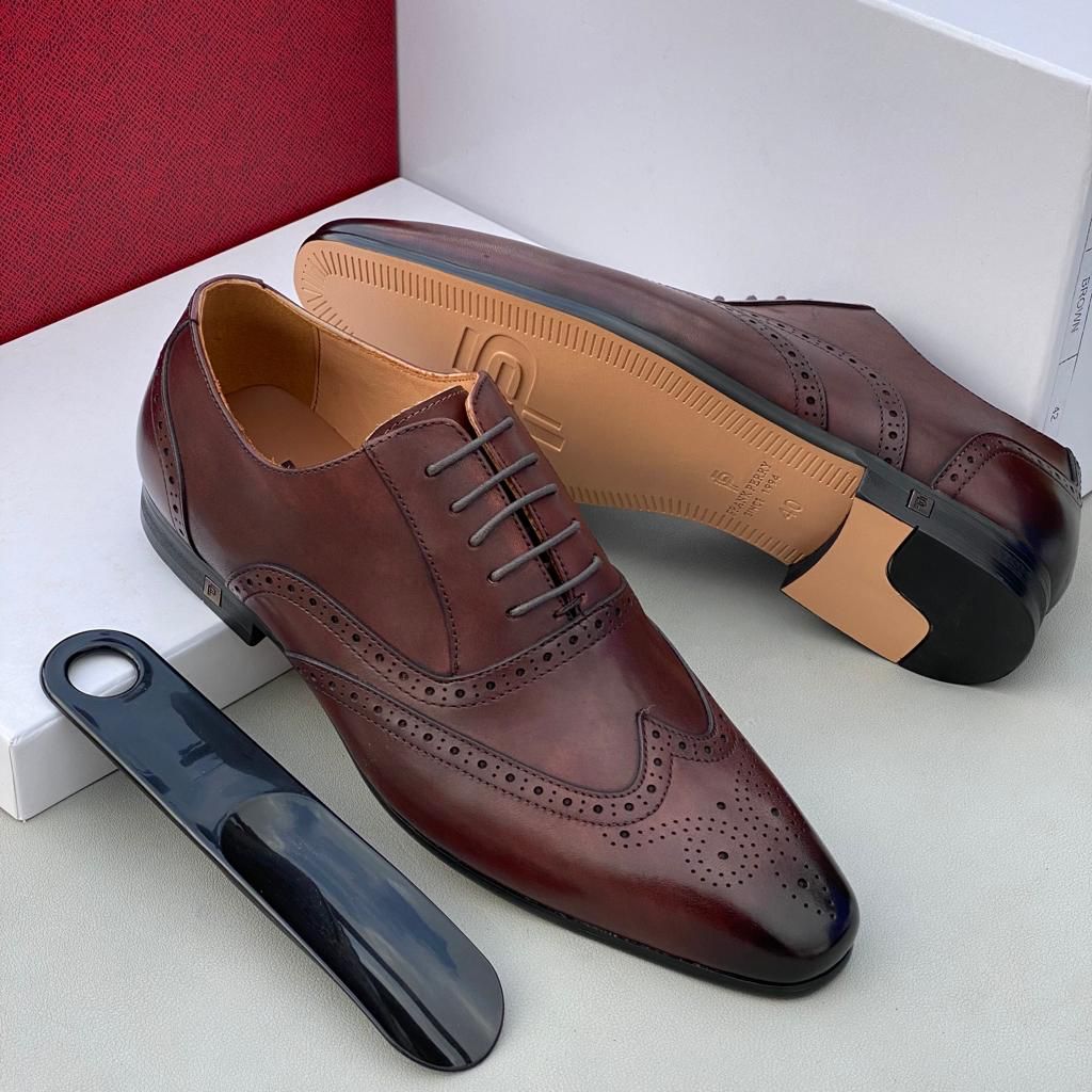 Frank Perry Brown Brogue Executive Leather Shoe Shopwice Frank Perry Brown Brogue Executive Leather Shoe