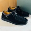 New Wallabees design black suede low