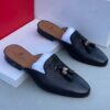 Frank Perry Black Casual Patterned Half Shoe with Bell