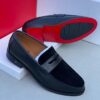 Frank Perry Classic Black Loafer Shoe with Upper Suede