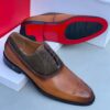 Frank Perry Classic Brown Upper Sueded Executive Shoe with Dotted Patterned Toe Shopwice Frank Perry Classic Brown Upper Sueded Executive Shoe with Dotted Patterned Toe