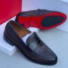 Frank Perry Executive Brown Patterned Leather Loafer Shoe