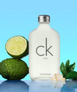 ck one bottle and lemon orange fruit