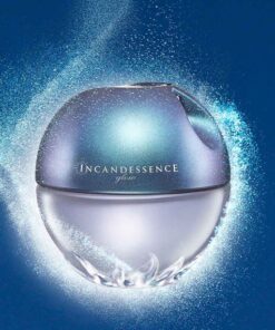 avon incandessence glow on blue background