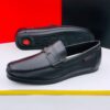 Versace Executive Black Leather Loafer Shoe