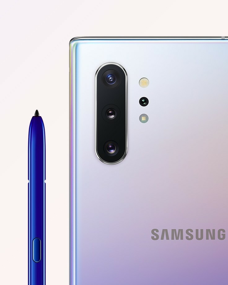 Samsung Galaxy Note 10 Plus camera array and S Pen