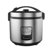 silver and black rice cooker