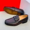 Classic Wine Black Hugo Boss Plain Leather Loafer