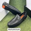 Executive Black Leather Louis Vuitton Patterned Loafer shoe