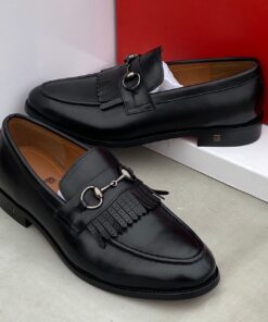 Frank Perry Executive Black Leather Loafer Shoe