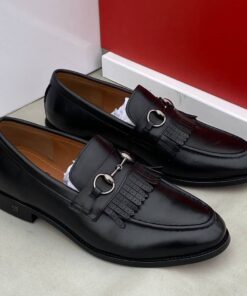 frank perry executive black leather loafer shoe