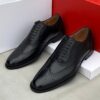 Frank Perry Executive Black Toe Patterned Leather Shoe