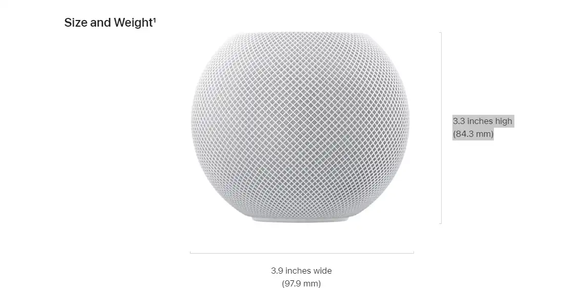 homepod mini dimension