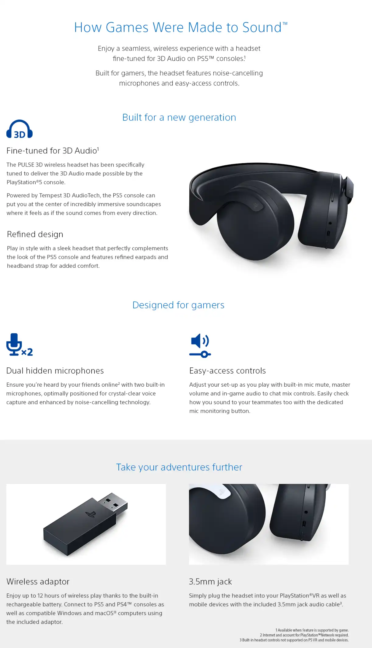 PlayStation PULSE 3D – Midnight Black
