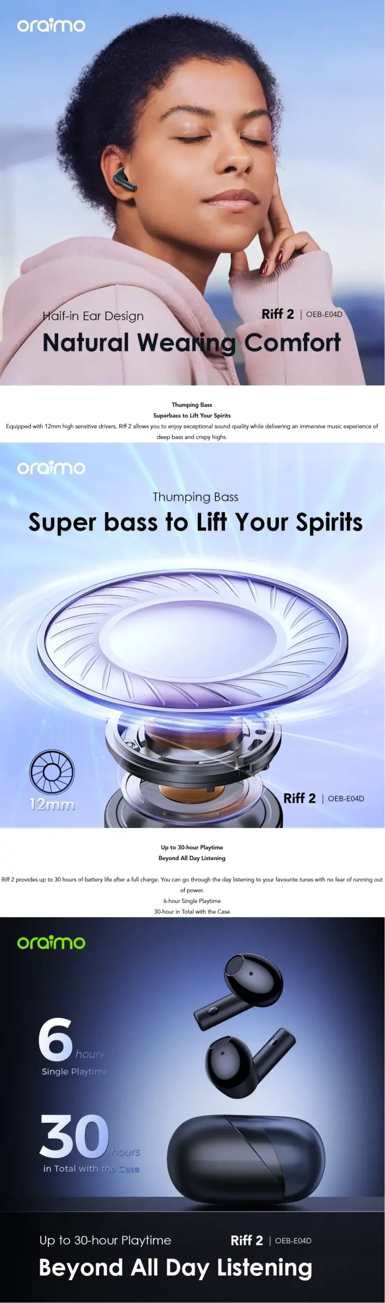 oraimo Riff 2 4-mic ENC Clear in Calls 30-hour Playtime App True W_result