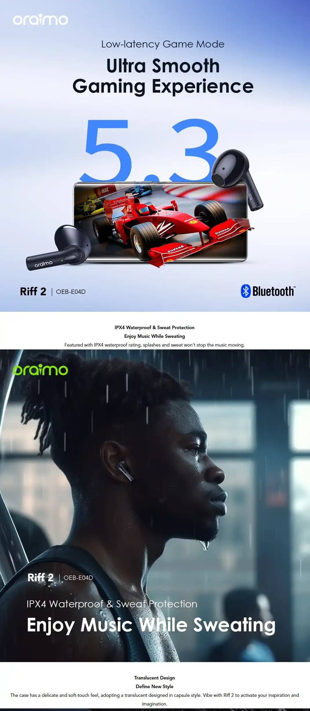 Oraimo Riff 2 Half in-Ear True Wireless Earbuds