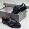 black plain polished laced