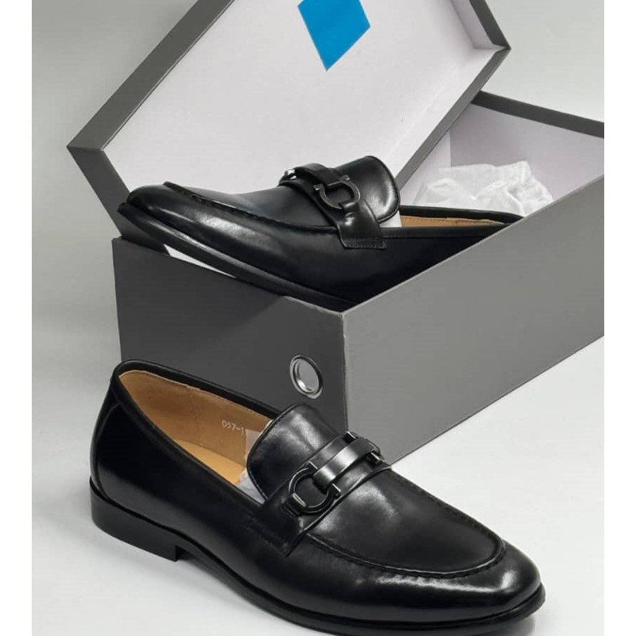 AD Maurizio Classic Black Polished Plain Leather Loafer Shoe Shopwice AD Maurizio Classic Black Polished Plain Leather Loafer Shoe