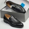 black polished loafer