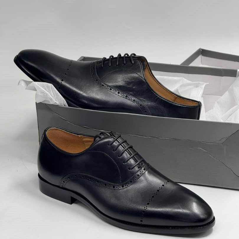 AD Maurizio Executive Black Polished Patterned Leather Shoe Shopwice black polished patterned shoe