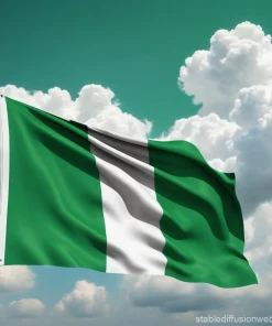 Nigeria Flag 5 By 3 Feet Dimension