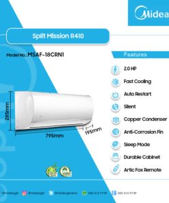 MIDEA 2.0HP R410 SPLIT AIR CONDITIONER