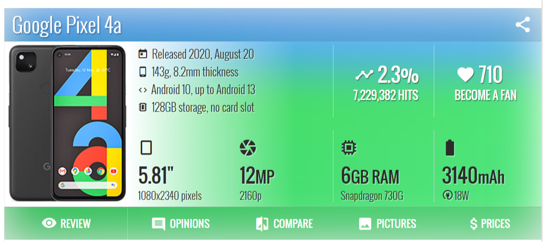 Google Pixel 4a 128G 6G Renewed - Unlocked Shopwice Google Pixel 4a 128G 6G Renewed - Unlocked