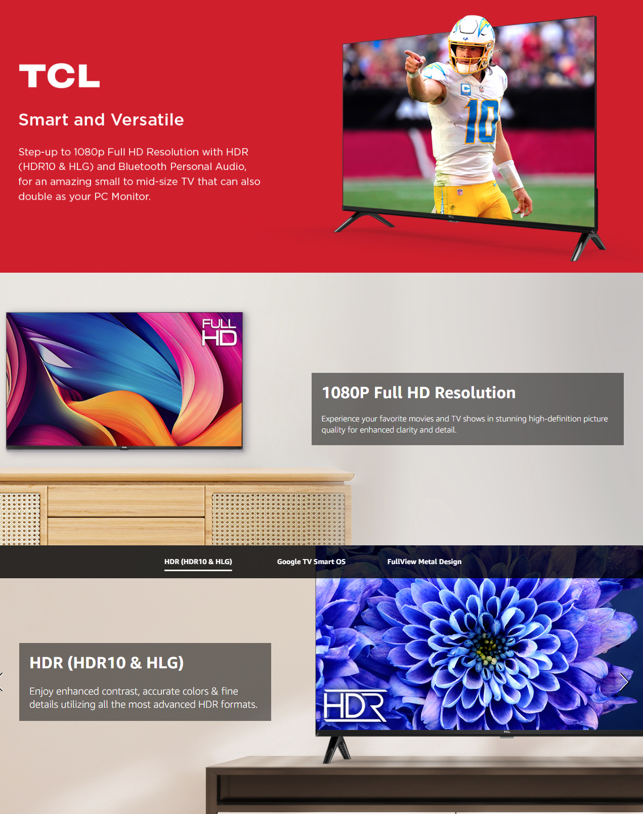 TCL 43'' LED 43D3400 FHD Smart Android Television