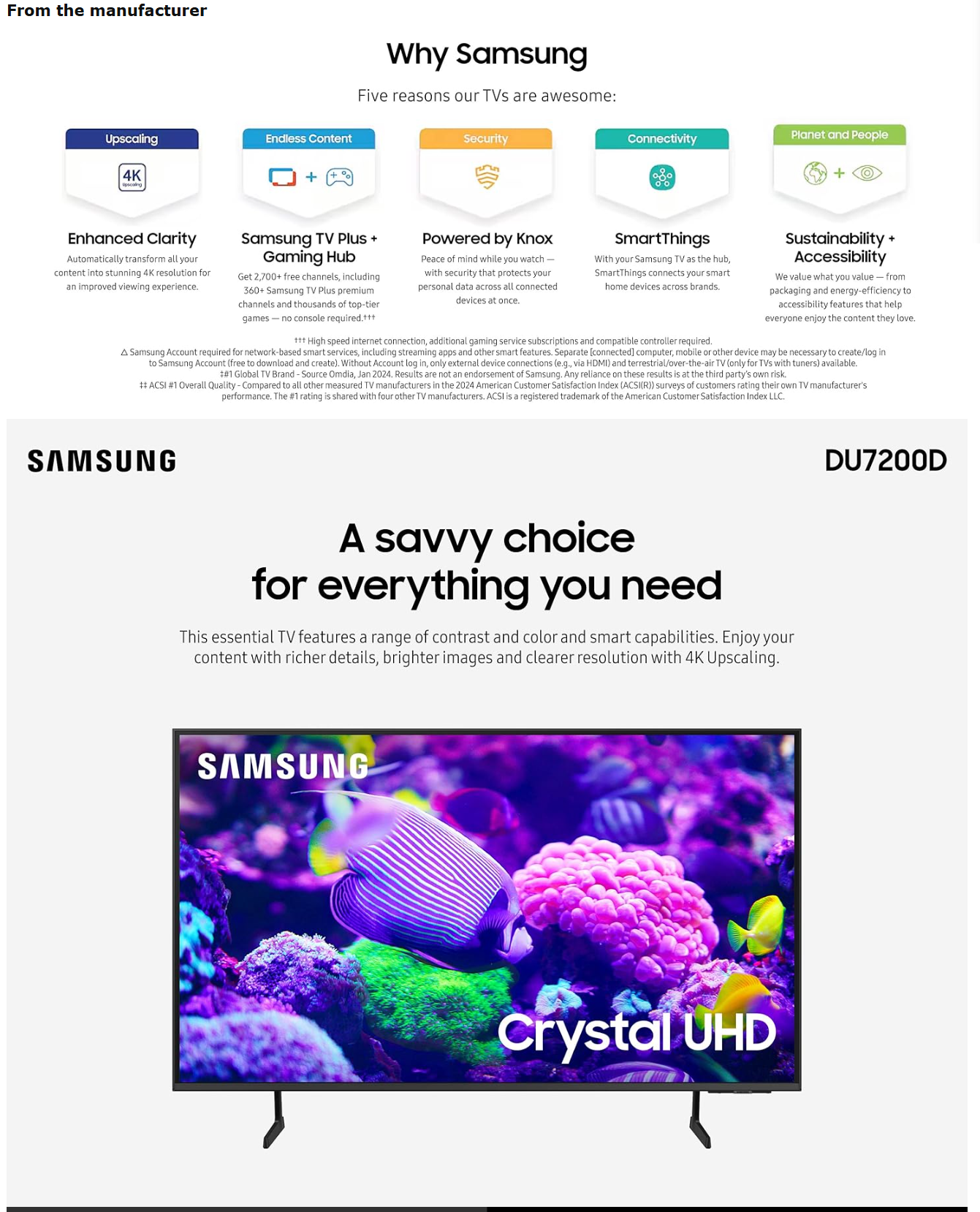 Samsung 75'' LED UA75DU7000 UHD 4K Smart Television