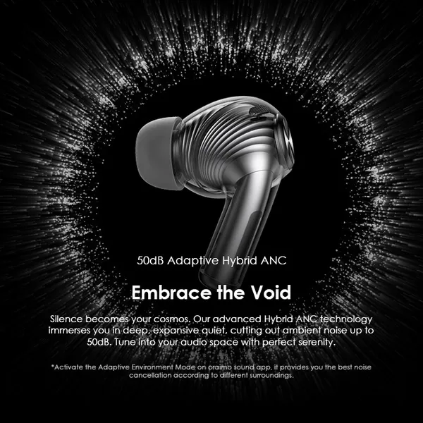 oraimo SpaceBuds Pro Premium 50dB Hybrid ANC True Wireless Earbuds