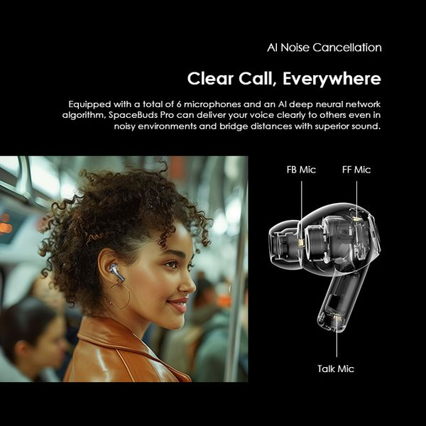 oraimo SpaceBuds Pro Premium 50dB Hybrid ANC True Wireless Earbuds