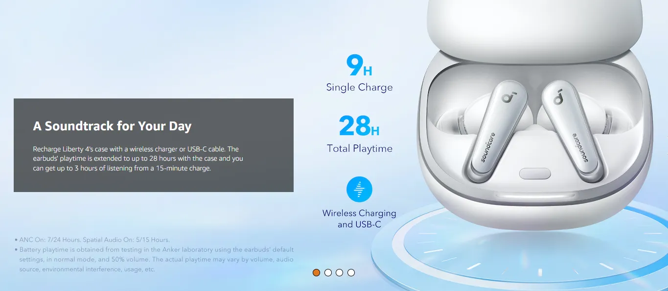 Soundcore Liberty 4 by Anker True Wireless Noise Cancelling Earbuds