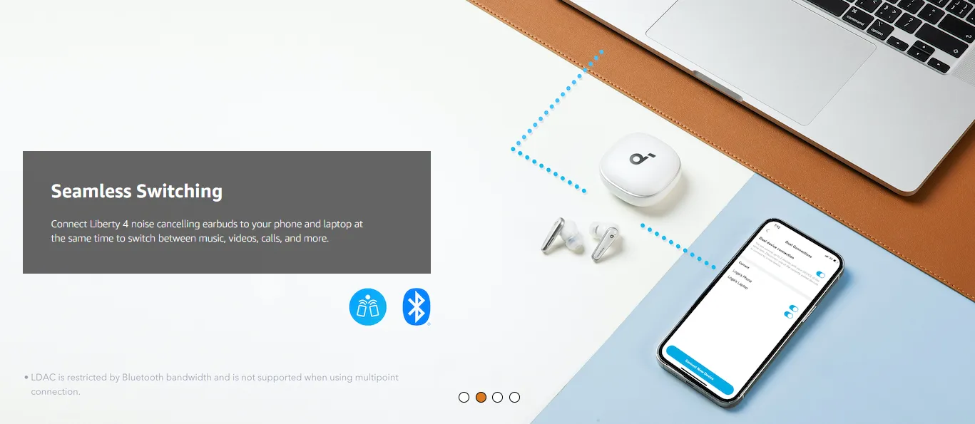 Soundcore Liberty 4 by Anker True Wireless Noise Cancelling Earbuds