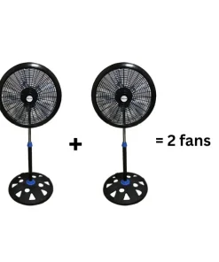 Delron 18 Round Base Basket Type Standing Fan - BlackBlue
