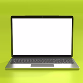 laptop image with green background