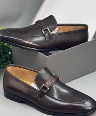 Ad maurizio dark brown loafer shoe