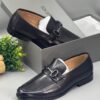 AD Maurizio Horsebit Black Leather Loafer Shopwice AD Maurizio Classic Black Plain Leather Loafer Shoe