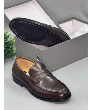 ad maurizio brown leather loafer shoe