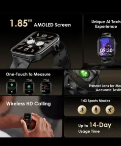 oraimo Watch Pro AM 1.85″ AMOLED IP68 Smart Watch