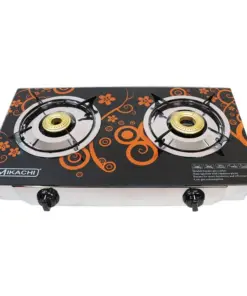 Mikachi 2 Burner Tempered Glass Top Gas Cooker