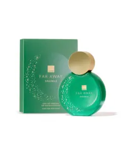 avon far away sparkle perfume bottle and box