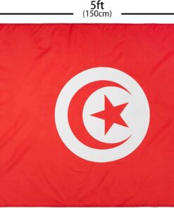 Tunisia Flag 150cm X 90cm Polyester Material Light Weight for Pole Hoist