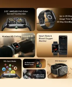 Alternative view of oraimo Watch Nova 2 2.01" AMOLED IP68 Curved Touchscreen Smart Watch