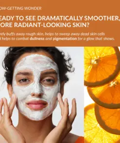 a female model applying Anew Radiance Maximising Vitamin C Microdermabrasion to the face
