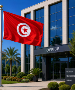 Tunisia Flag 150cm X 90cm Polyester Material Light Weight for Pole Hoist