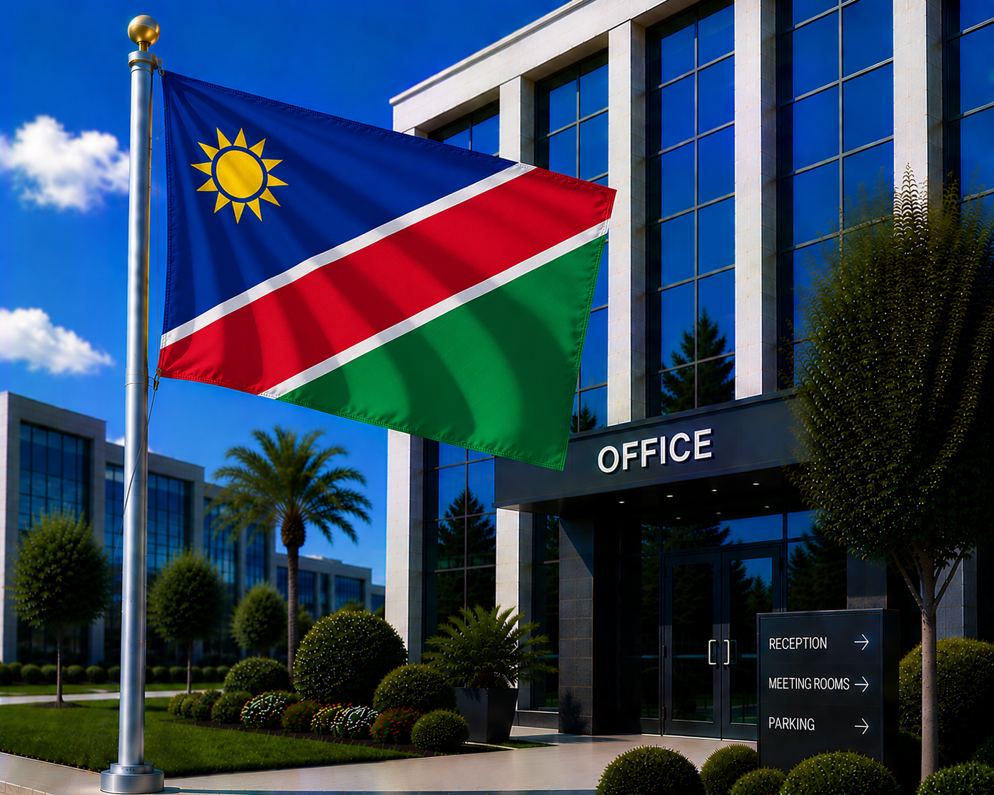 Namibia National Flag 90cm x 150cm - Outdoor Polyester Flag Shopwice Namibia National Flag 90cm x 150cm - Outdoor Polyester Flag